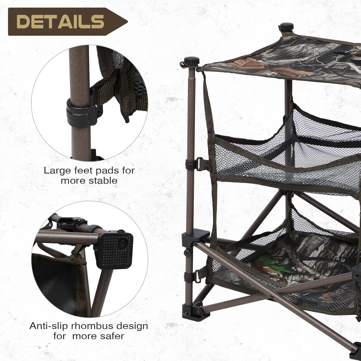 Portable Folding Camping Side Canvas Table 3 Layer D302