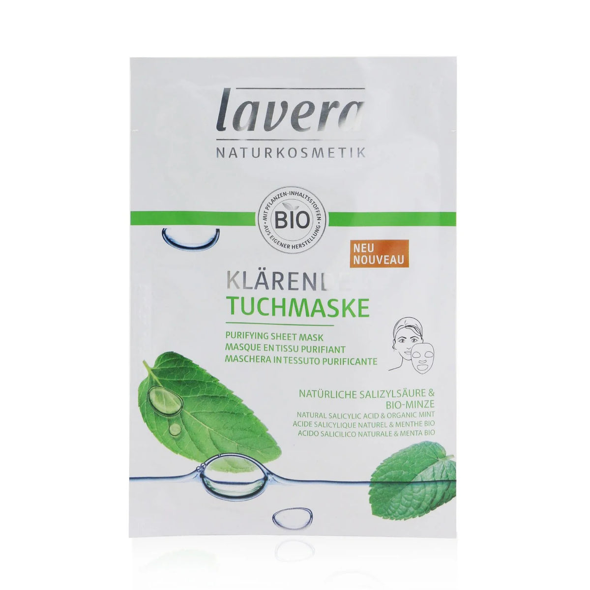 Purifying Sheet Mask with Natural Salicylic Acid & Organic Mint, 1 Sheet B891383