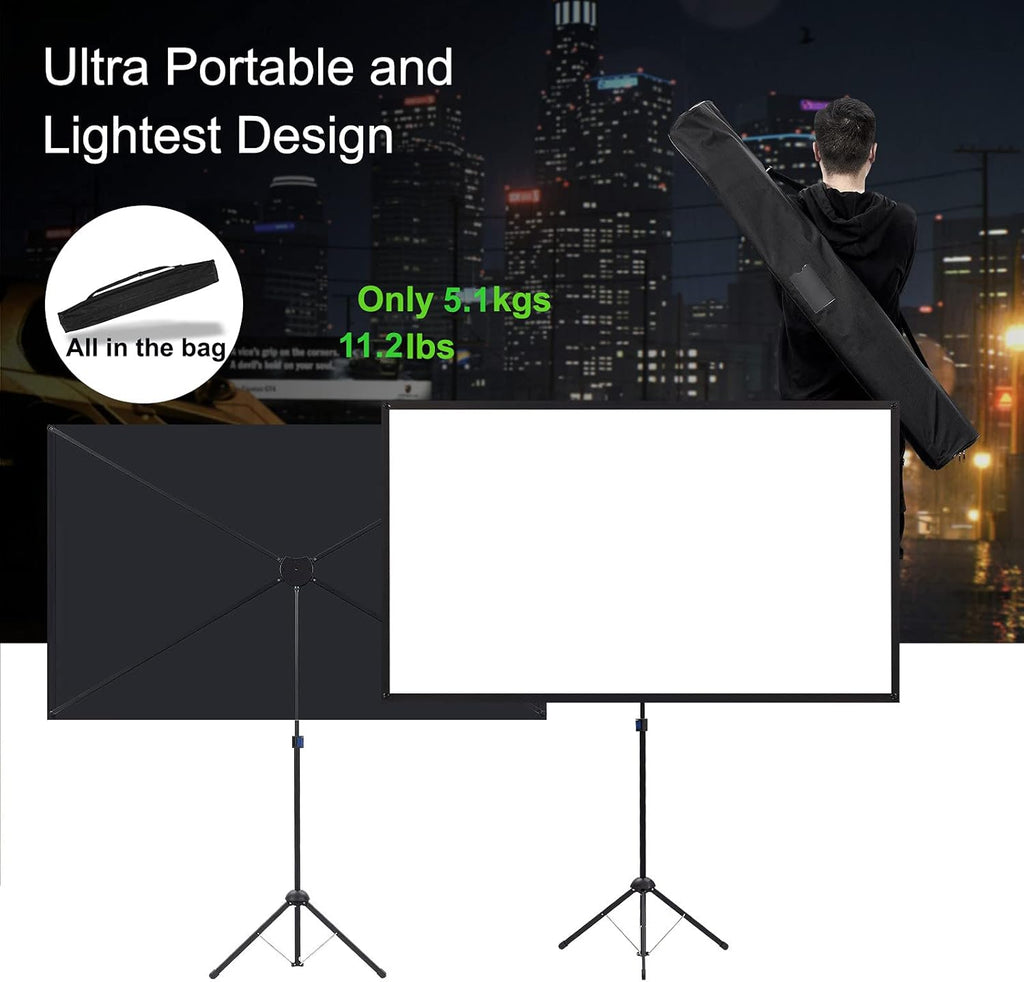 80 Inch 16:9 Portable Projector Screen with Stand V512