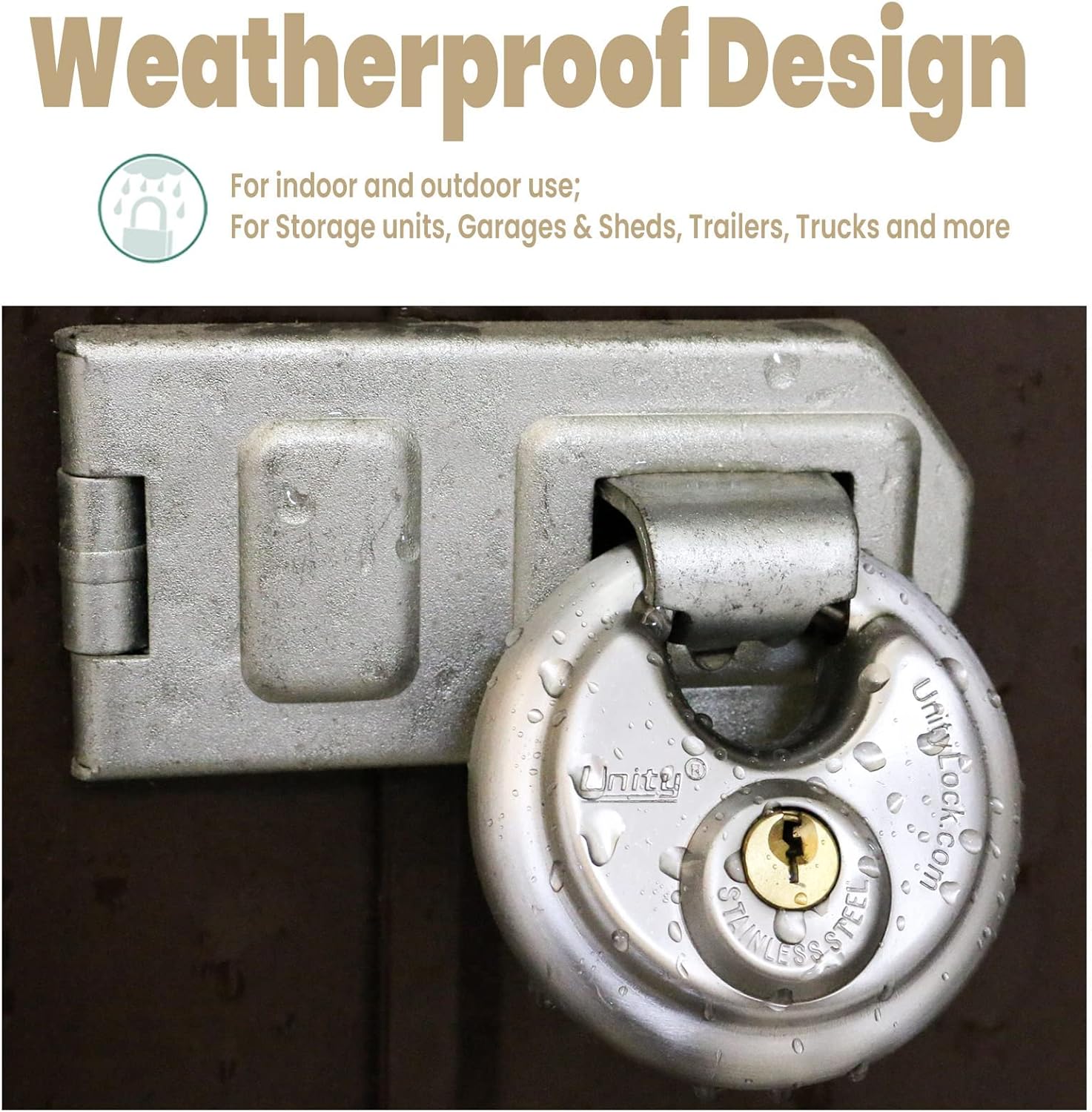 Stainless Steel Disc Padlock, 2-3/4" (70mm), Pack of 2 V6482