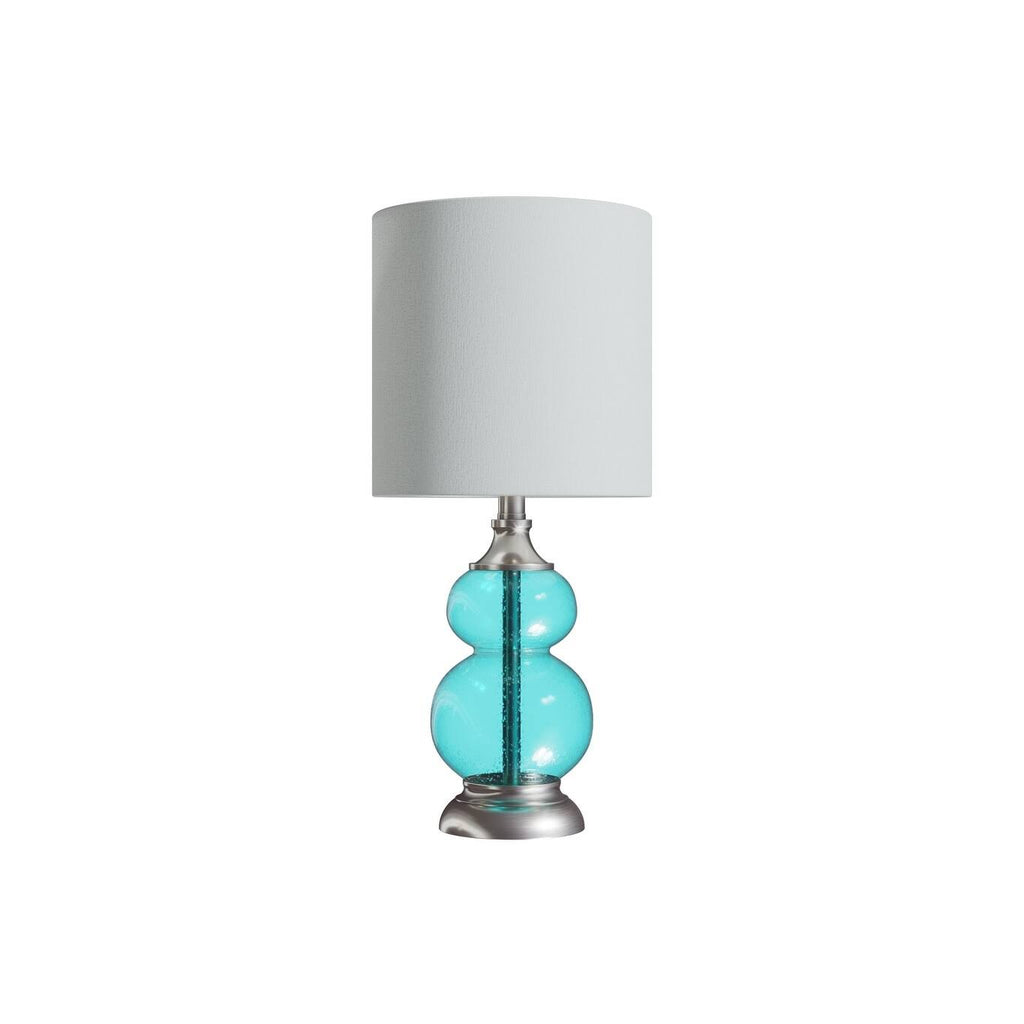 Clear Seeded Glass Accent Lamp Set of 2 U647