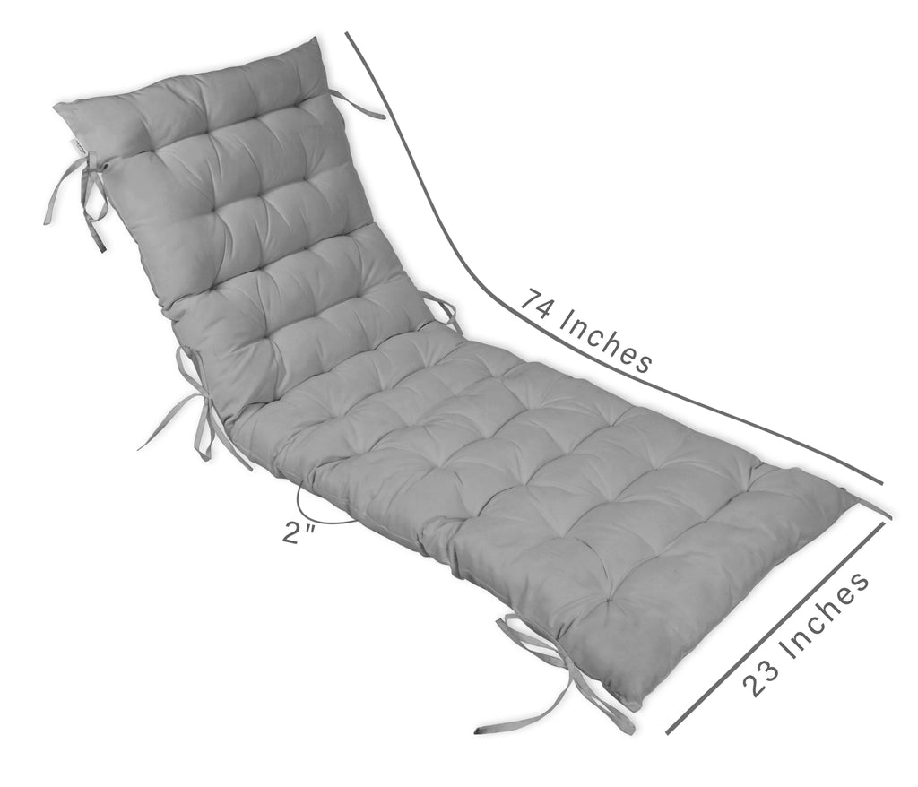 Gray Quilted Thick Padded Seat Cushion 74 x 23 inches B87020