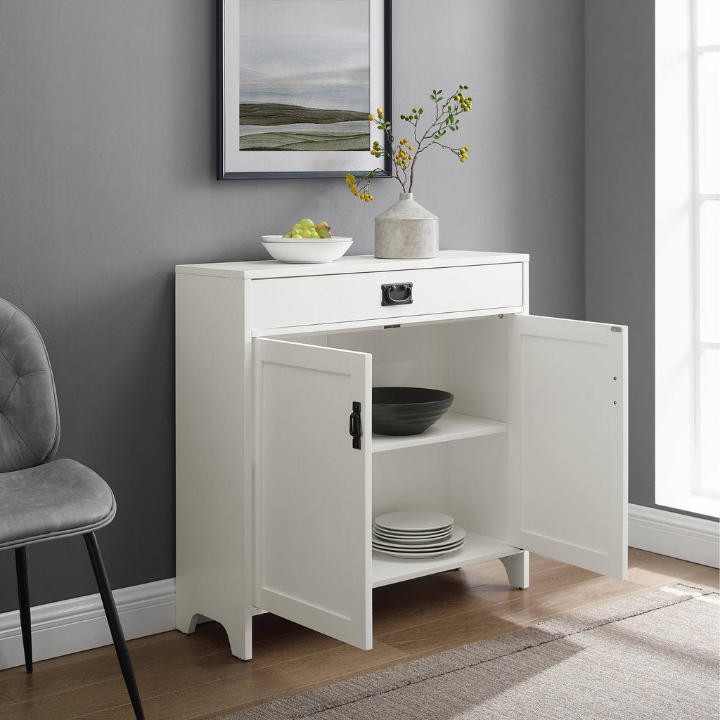 Distressed White Accent Cabinet D860