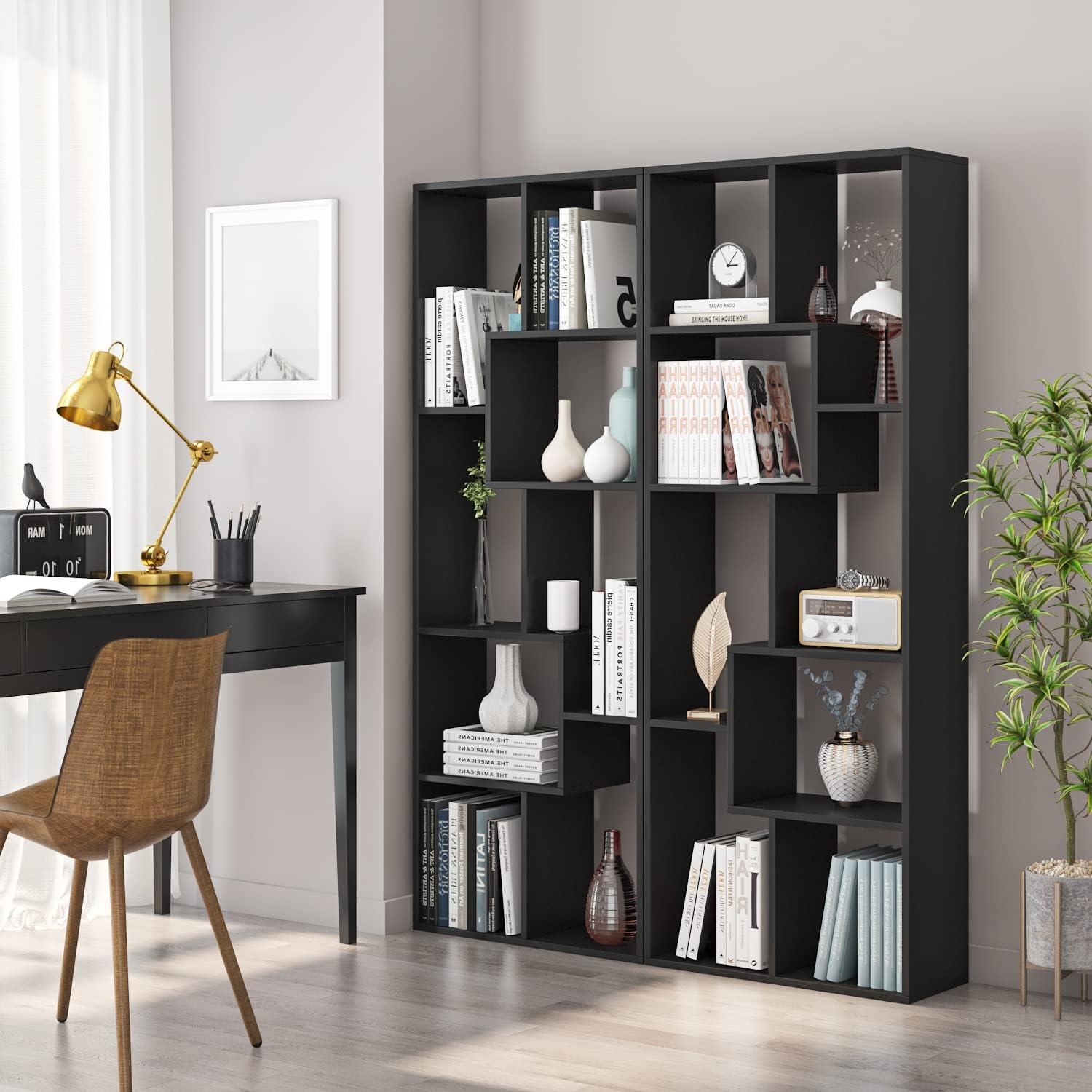 Black 8 Tier Bookcase L250285