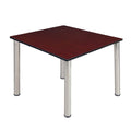 Mahogany Chrome Square Breakroom Table N420218