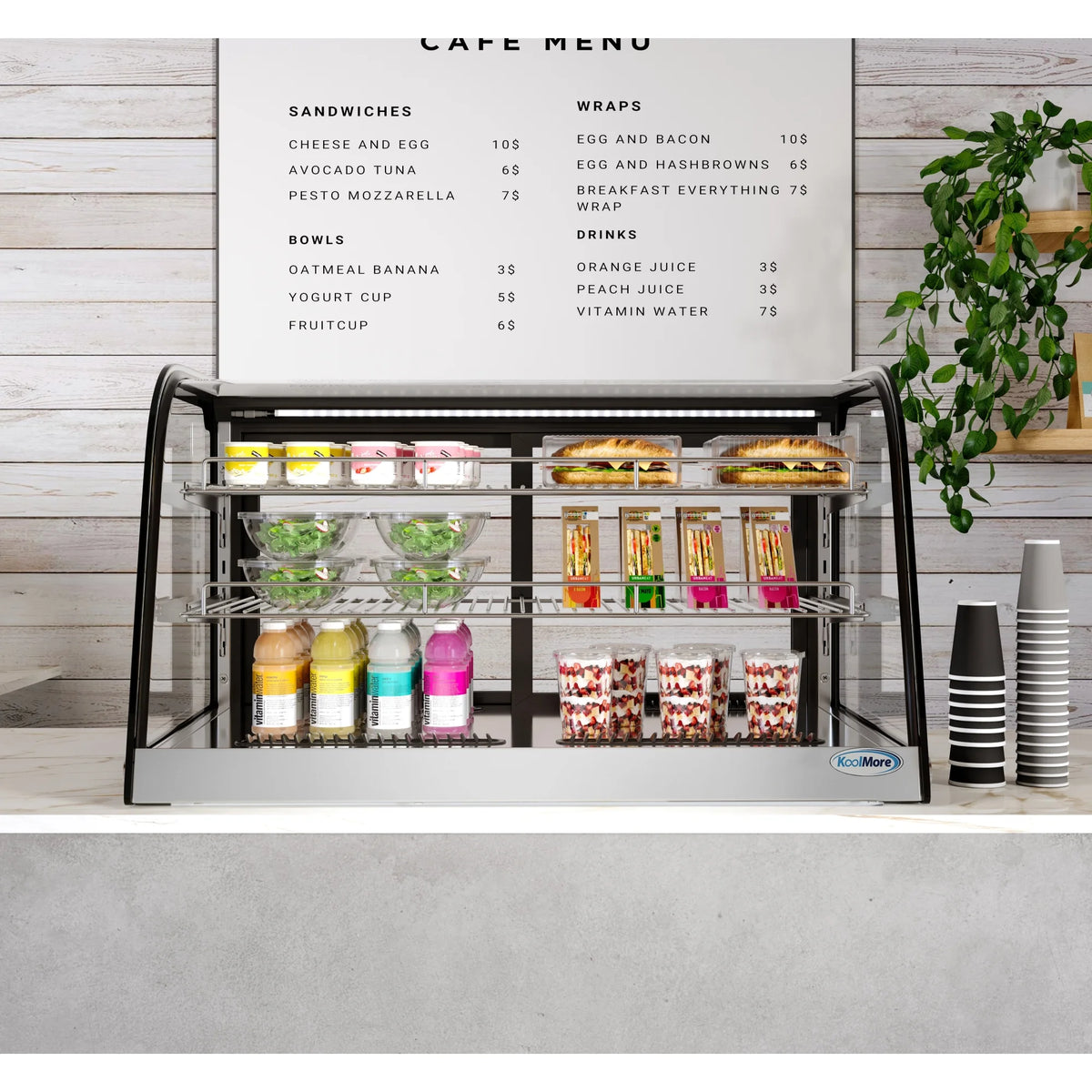 Drop-In Countertop Display Refrigerator in Black A7554