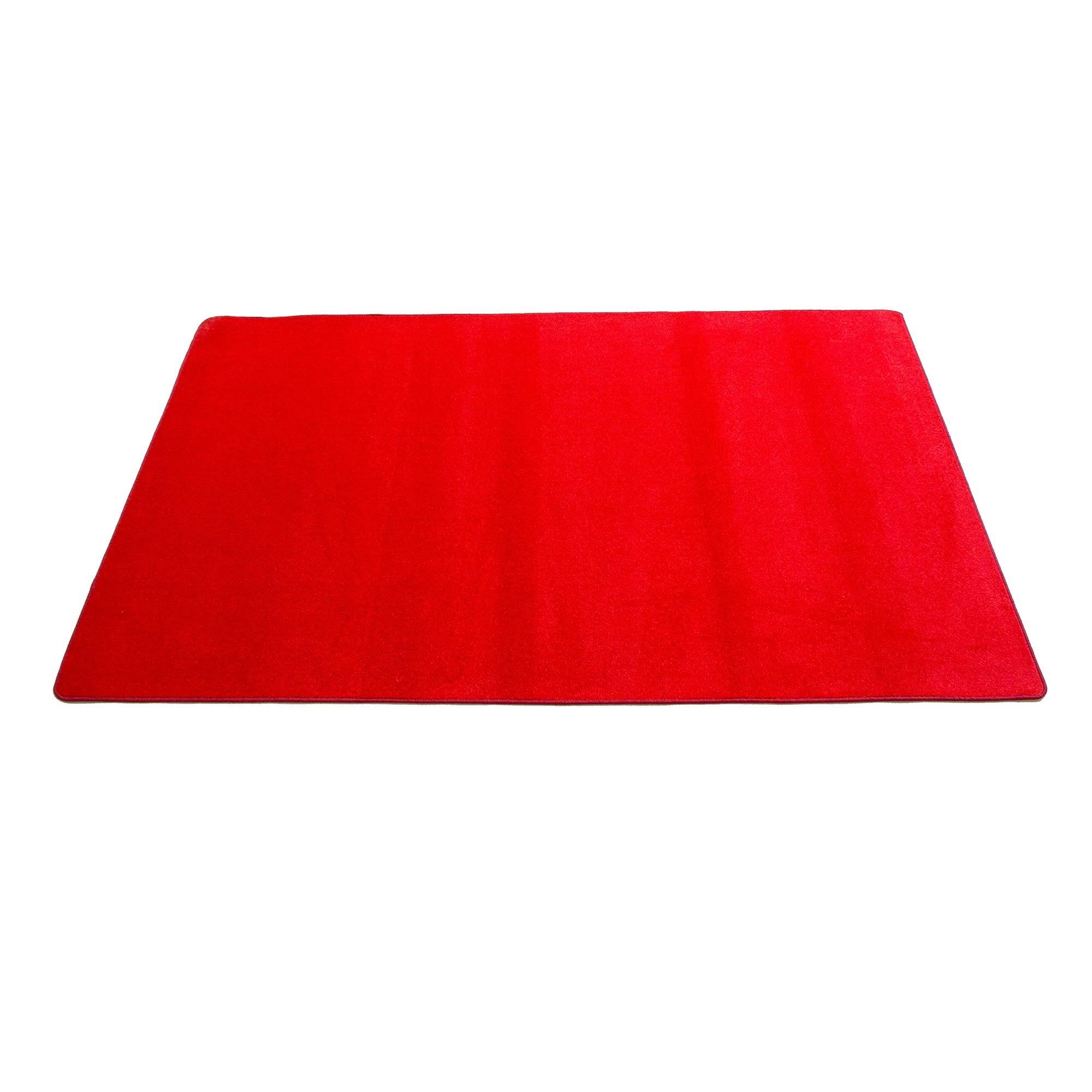 Solid Red Rectangle Carpet J184