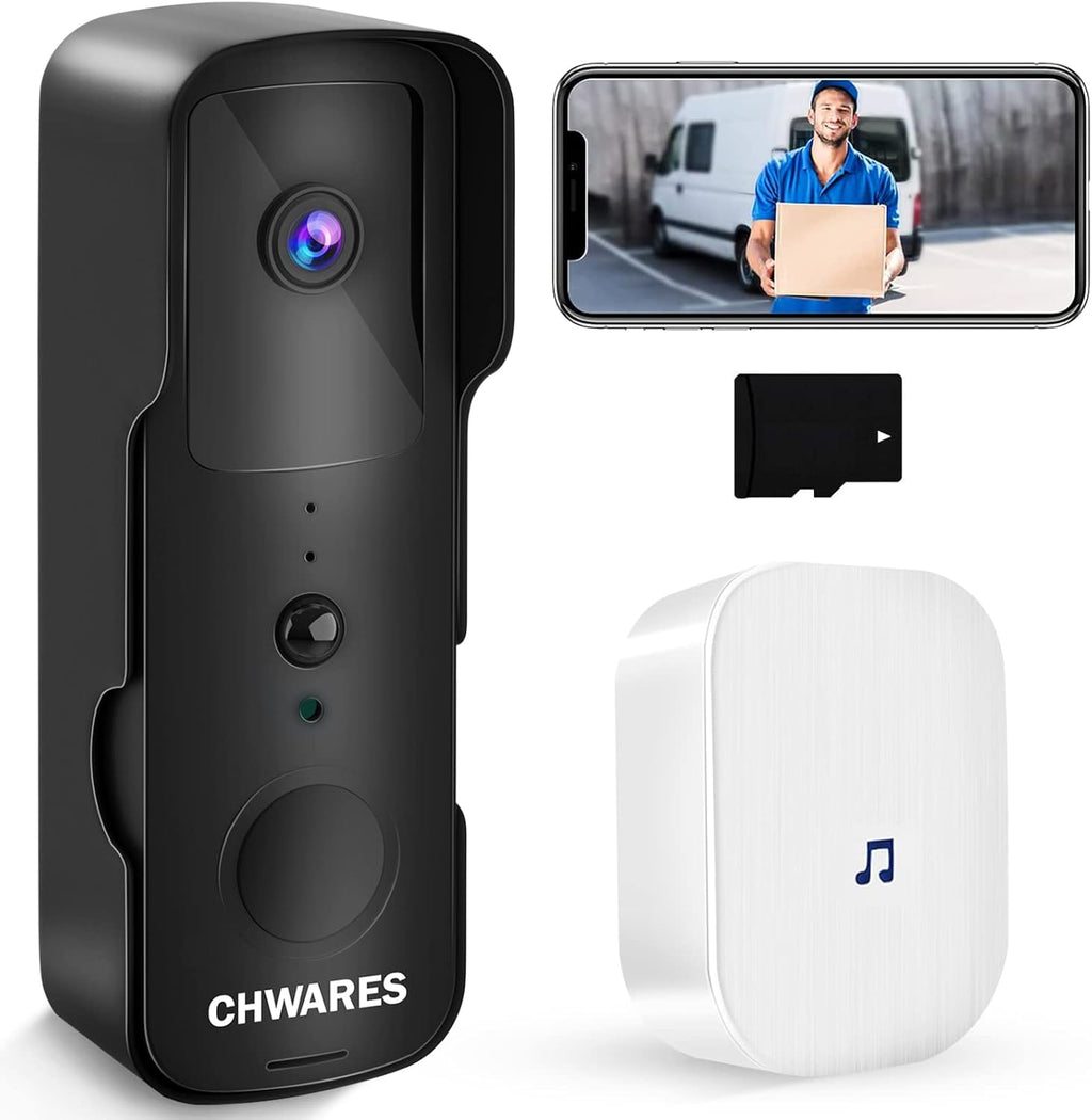 White 1080P HD Video Doorbell Camera with 32GB SD Card P764674