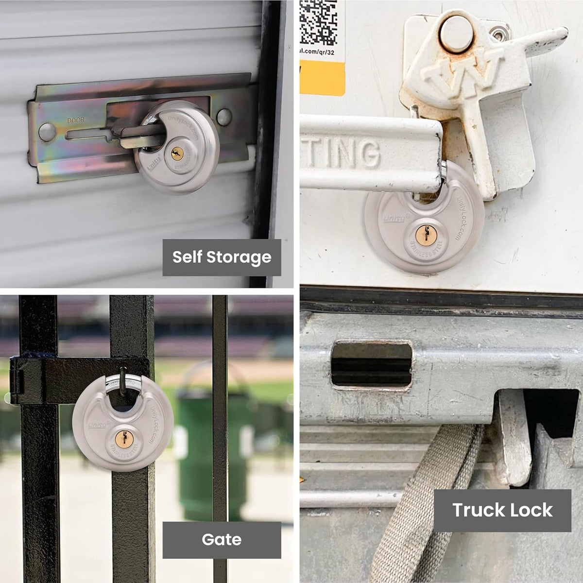 Stainless Steel Disc Padlock, 2-3/4" (70mm), Pack of 2 V6482