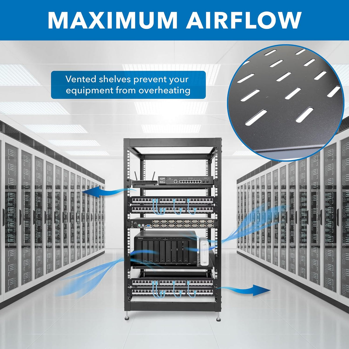 20U 17" Server Rack with 2 Shelves Included J91579