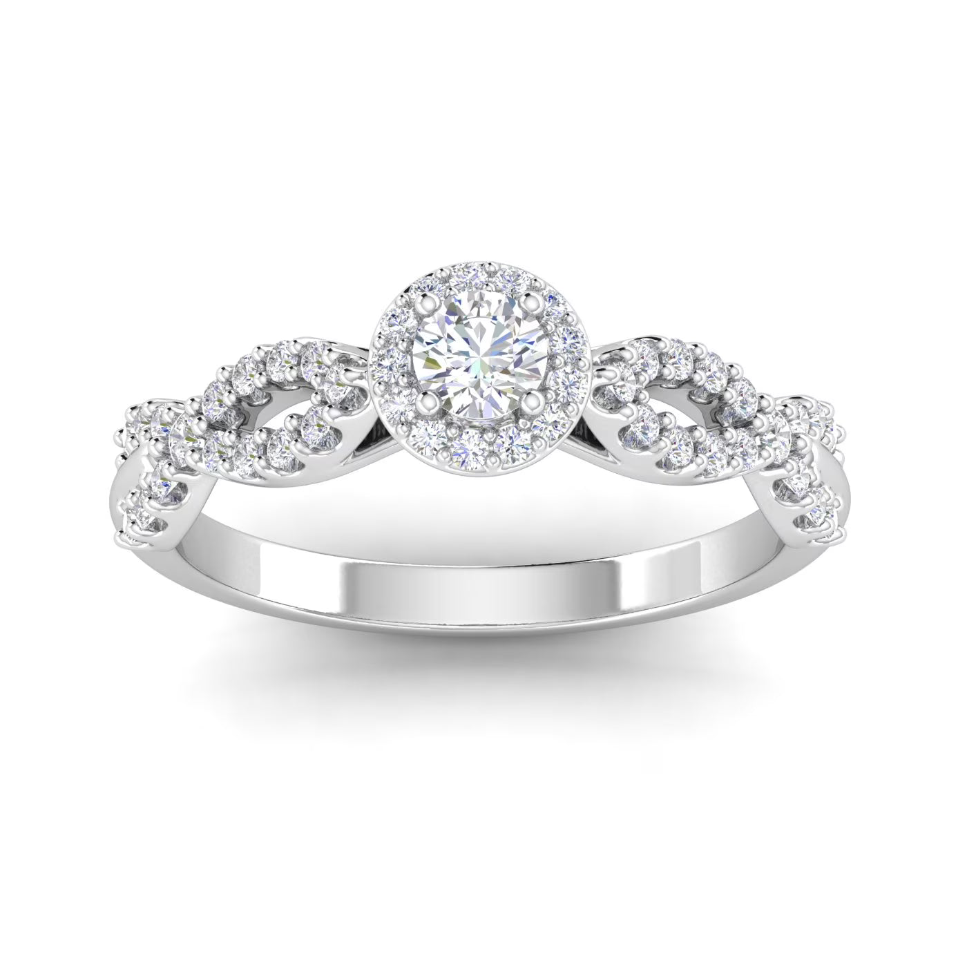 1/2 Carat TW Diamond Engagement Ring in 10k White Gold P6205
