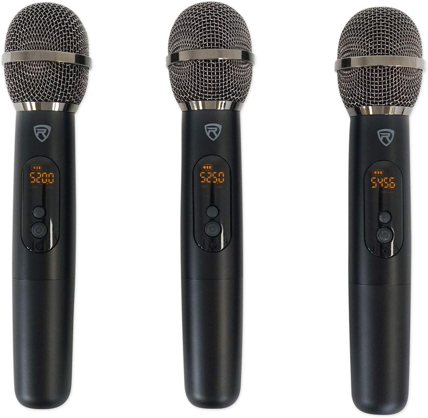 Triple Wireless UHF 3 Microphone System with Adjustable Frequency X286491