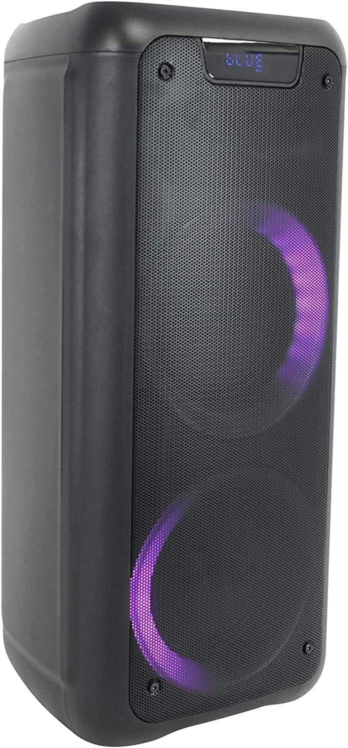 Dual 8 Inch Portable Bluetooth Speaker with Sound Activated Lights B159114
