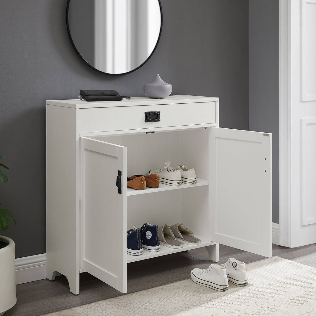 Distressed White Accent Cabinet D860