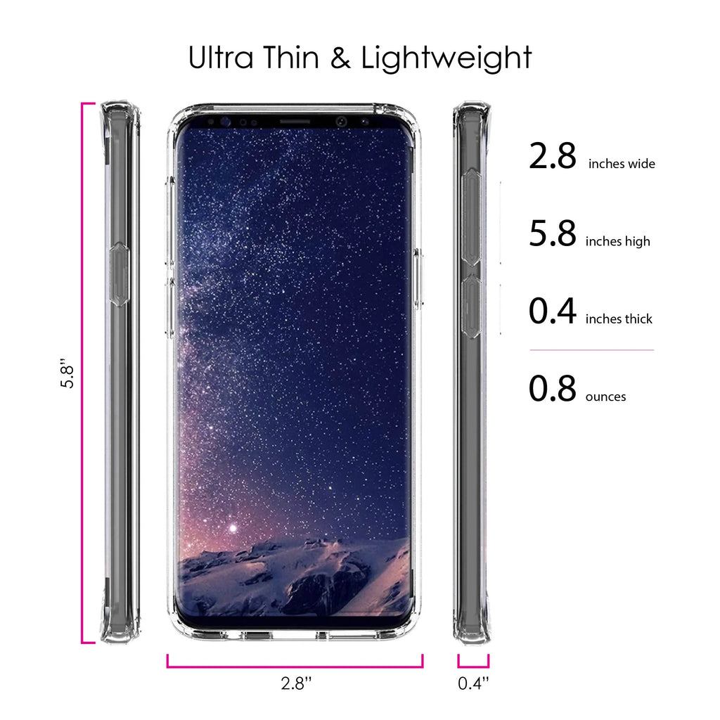 Clear Shockproof Hybrid Case for Samsung Galaxy S9 with Tempered Glass Screen Protector D67136