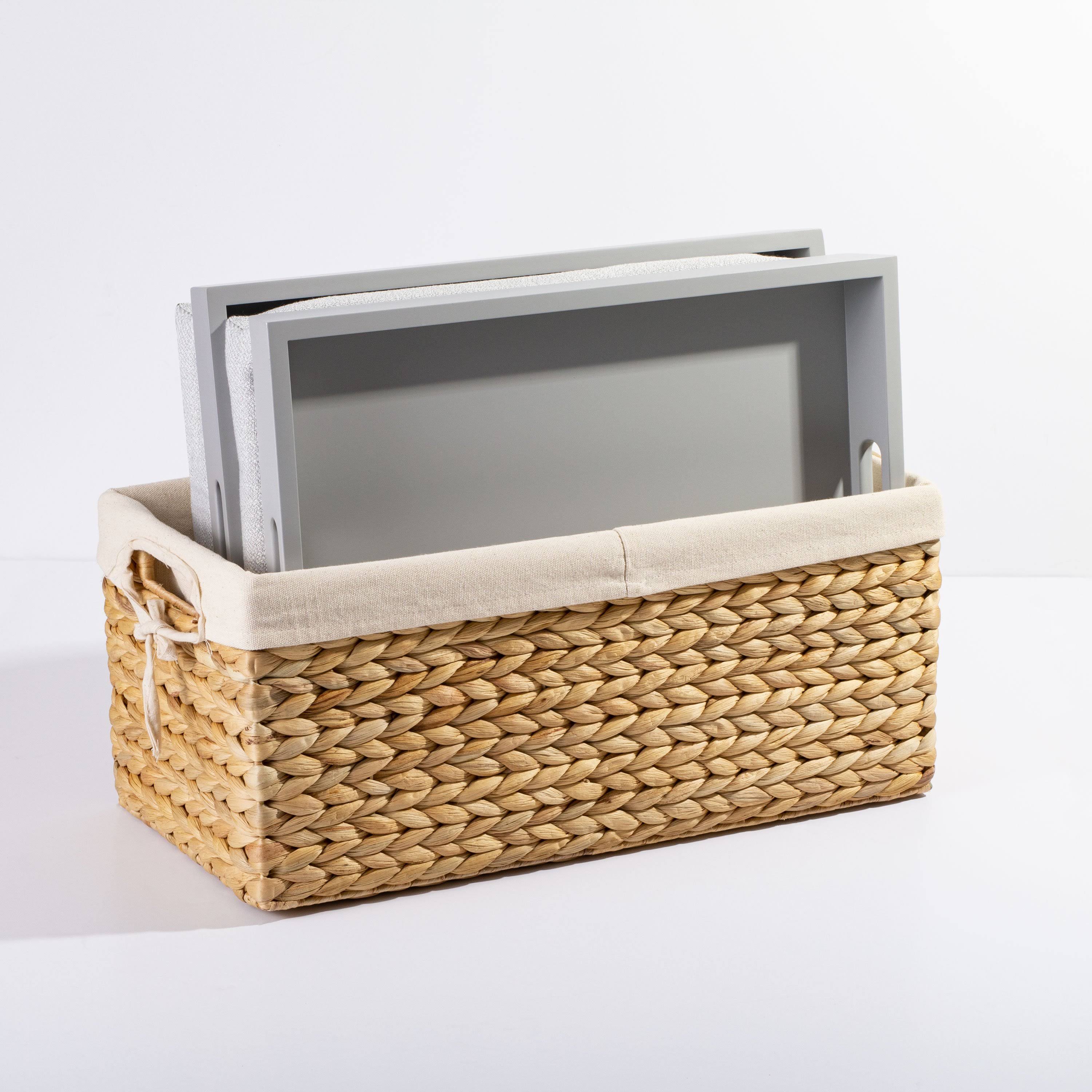 Set of 2 Lap Trays with Basket, Gray N7935