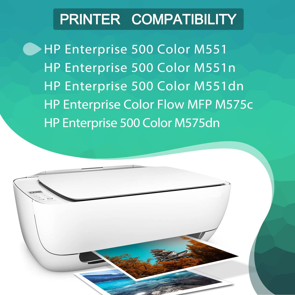 Compatible Toner Cartridge for HP Enterprise Printer (1 Black 1 Cyan 1 Magenta 1 Yellow) Q708556