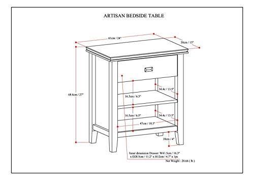 White Solid Wood Bedside Table V134