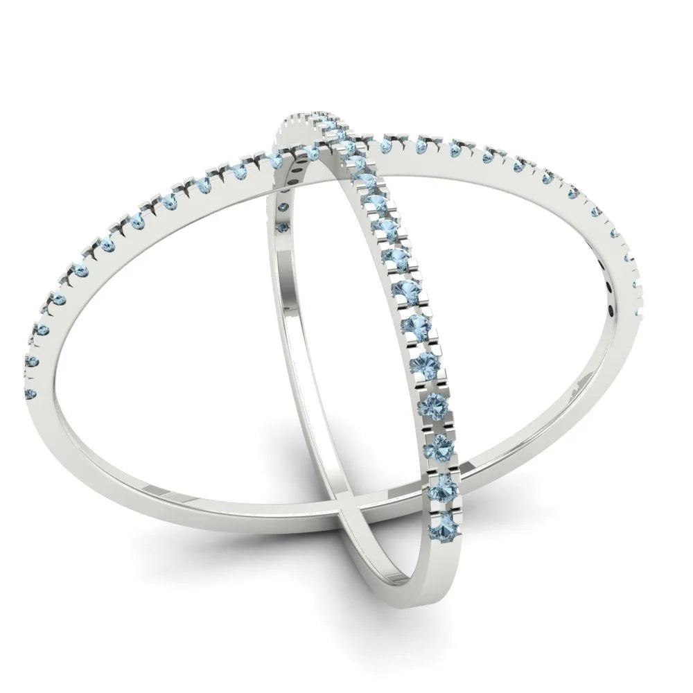 14k White Gold Statement Ring size 6.5 U56185