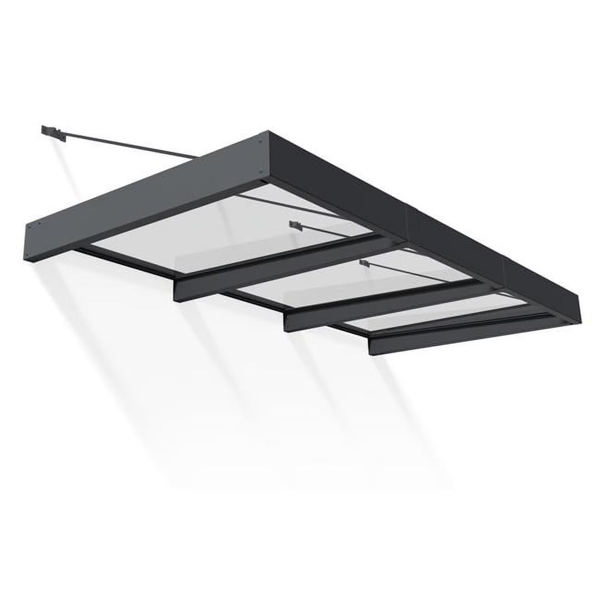 9 x 5 ft. Gray & Clear Awning J891313