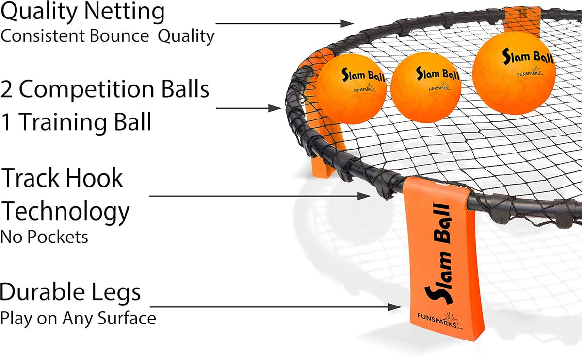 Spike Ball Game with Playing Net, 3 Balls, Carrying Bag and Rules E59086