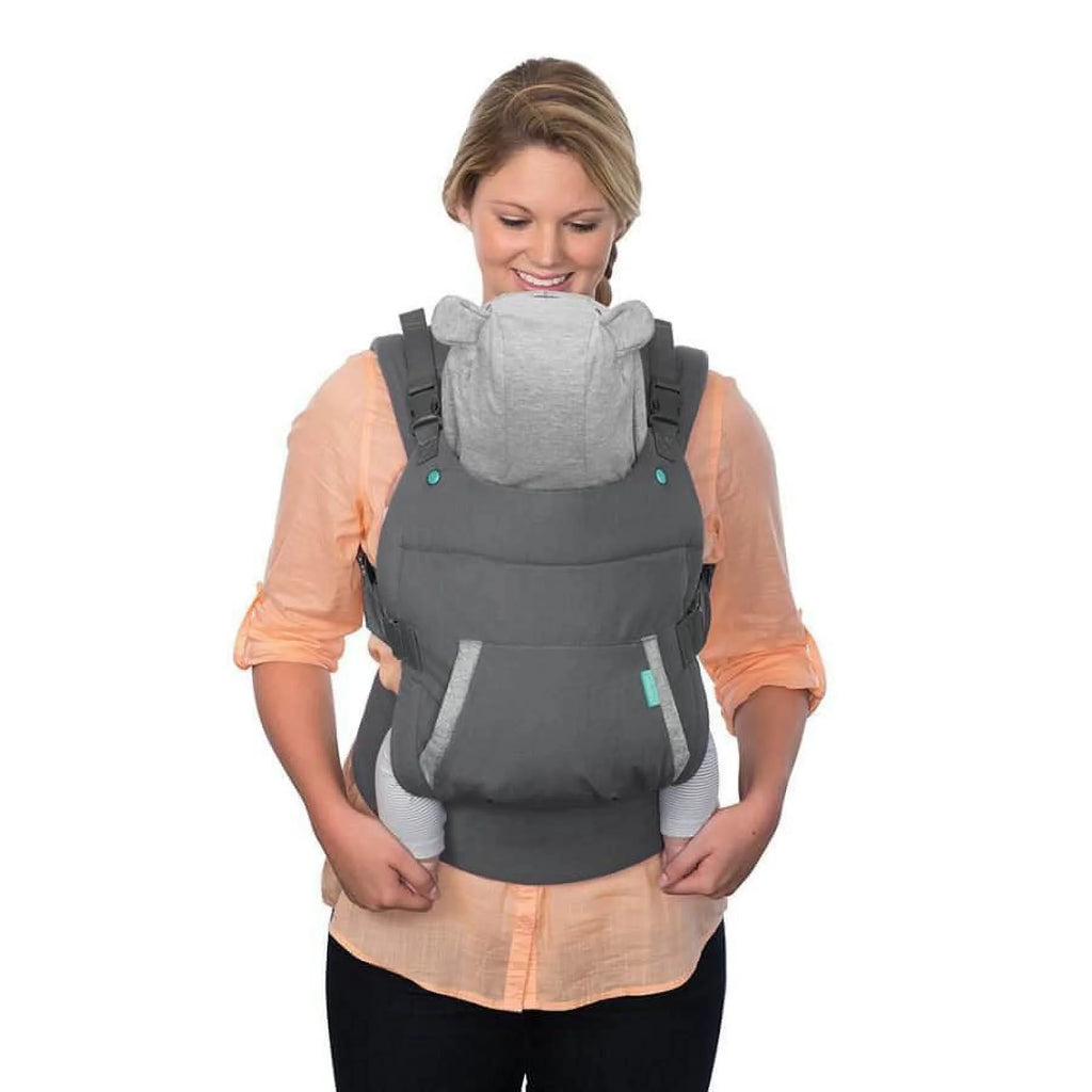 Ergonomic Hoodie Baby Carrier, 2-Position, 12-40lbs G838625