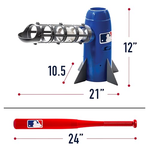 Multicolor Kids Baseball Pitching Machine with 5 Plastic Baseballs & Baseball Bat D1393