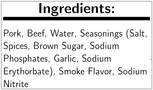 1.6 Ounce Smoked Sausage Link, 100 per Case J26042