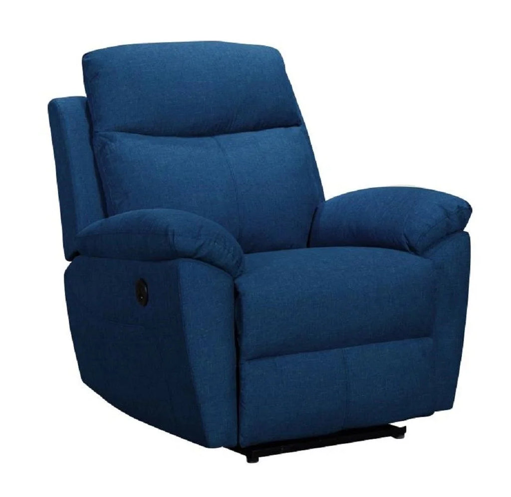 Blue Power Recliner Chair with USB Charging Port Q52761