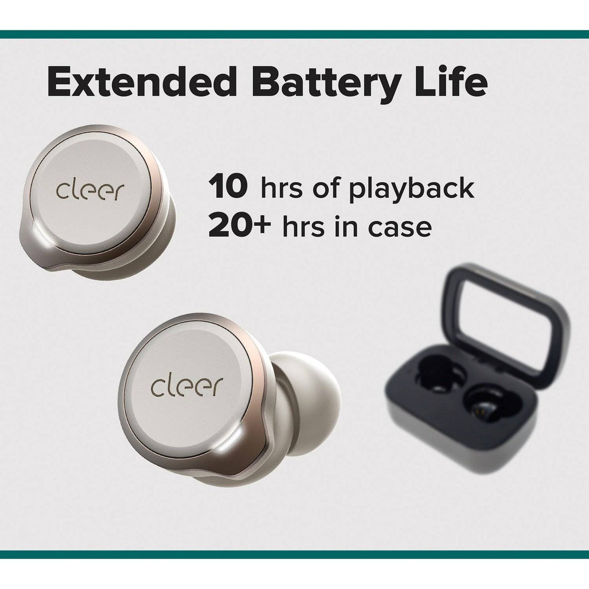 Grey True Wireless Noise-Canceling Bluetooth Earbuds V2033