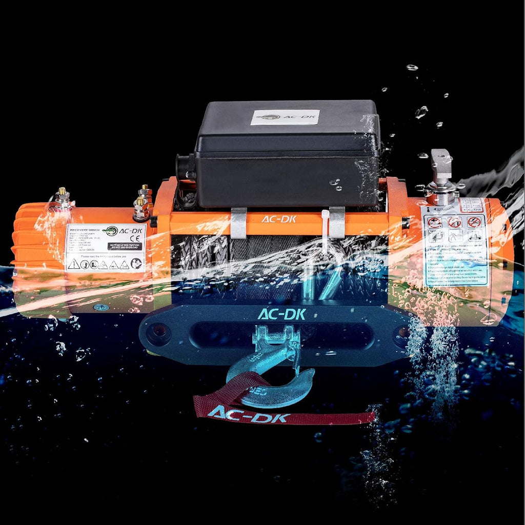 12000 lb Electric Winch with Synthetic Rope, 12V Wireless Remote Waterproof Winch J333
