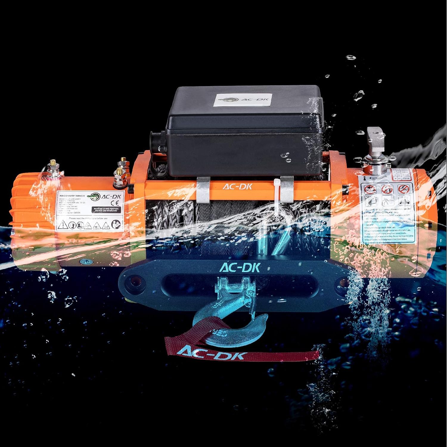 12000 lb Electric Winch with Synthetic Rope, 12V Wireless Remote Waterproof Winch J333