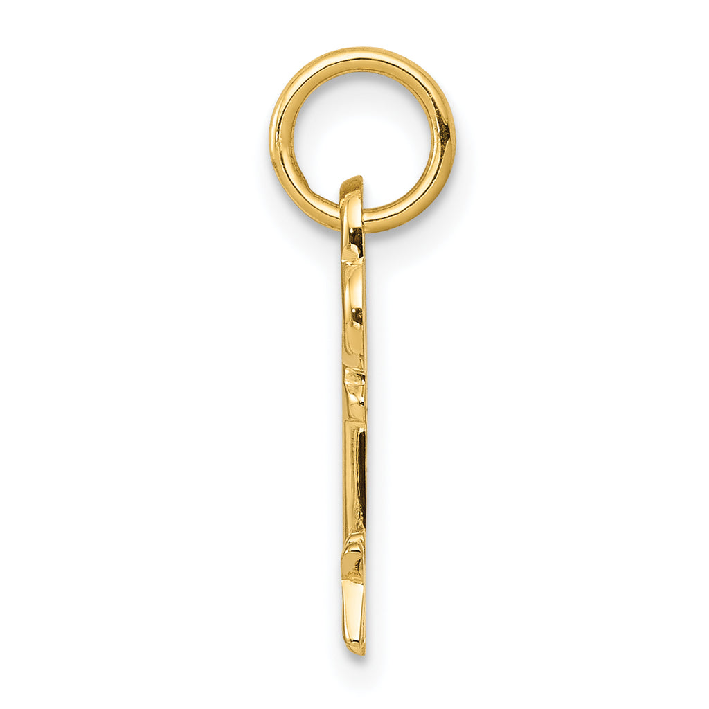 14K Yellow Gold Key Letter K Initial Pendant Charm O33080