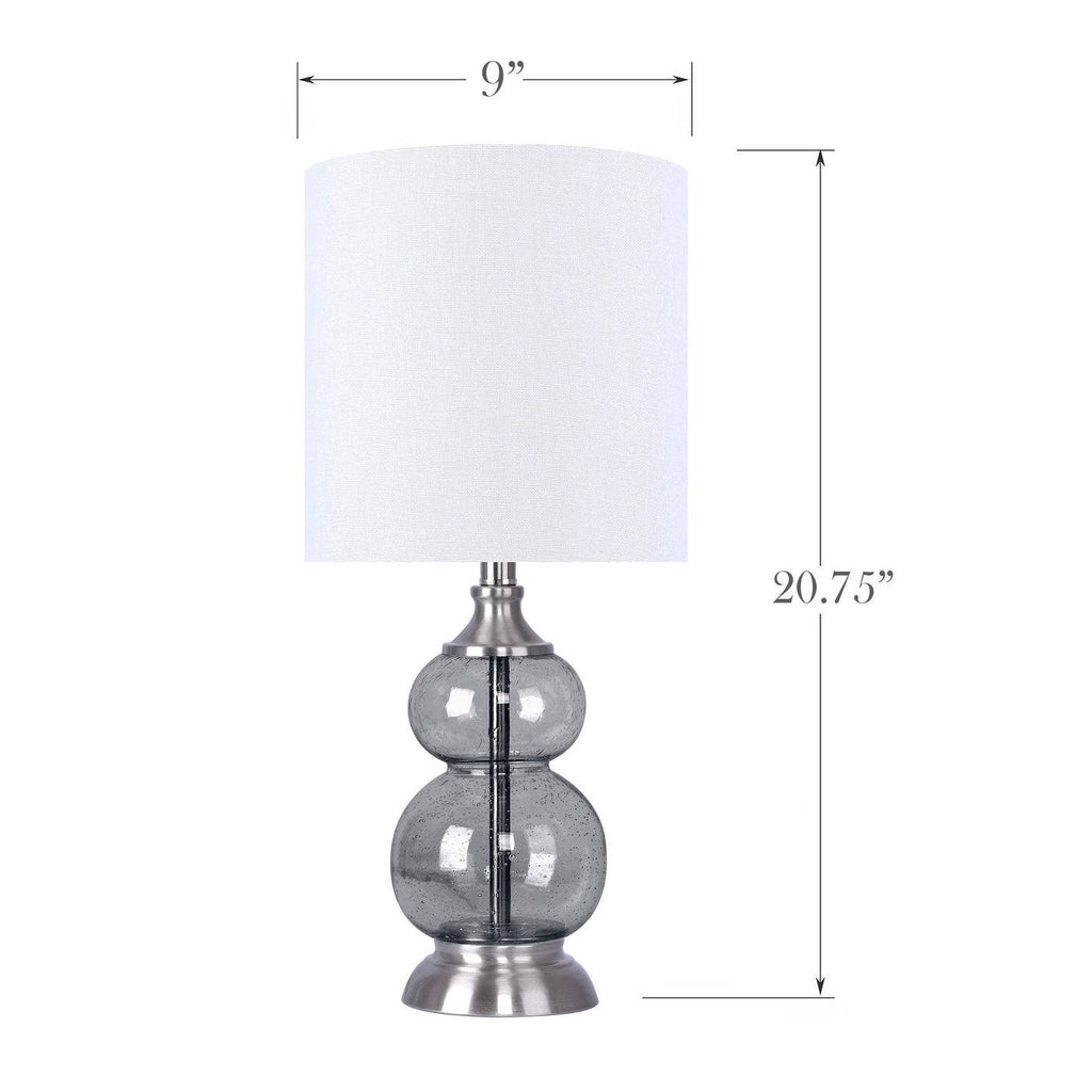 Clear Seeded Glass Accent Lamp Set of 2 U647