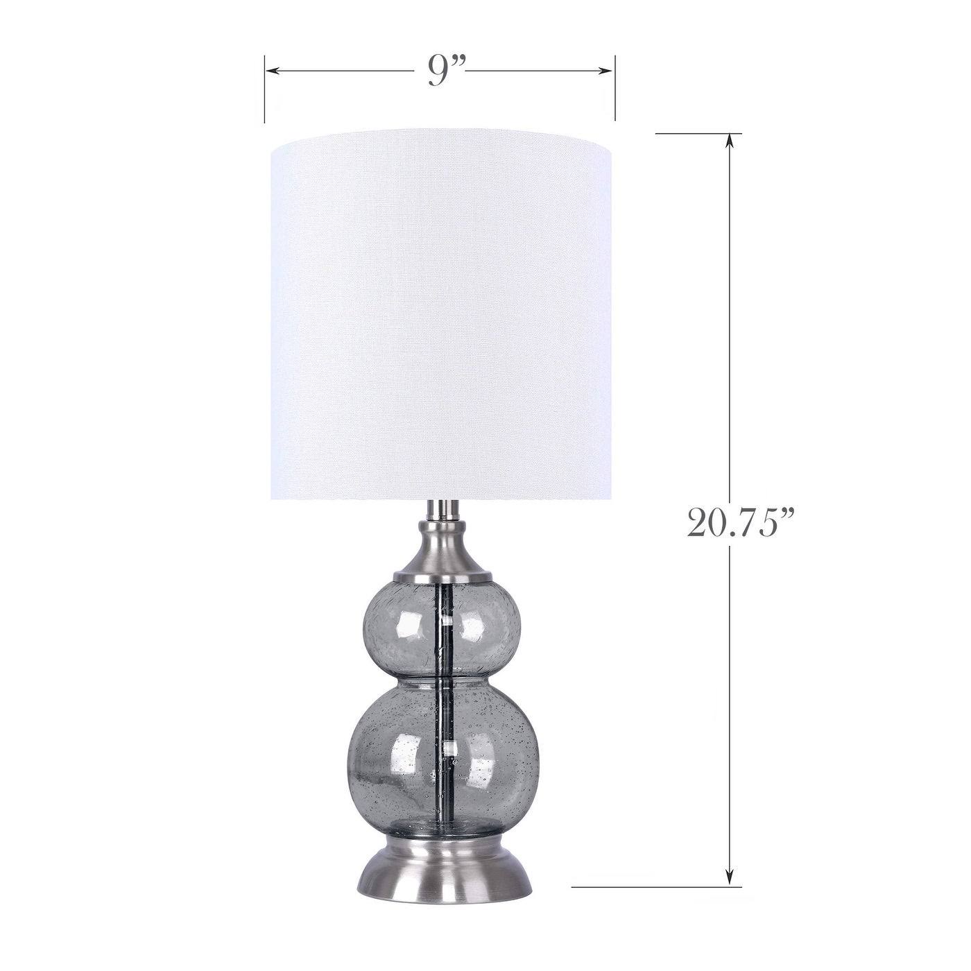 Clear Seeded Glass Accent Lamp Set of 2 U647