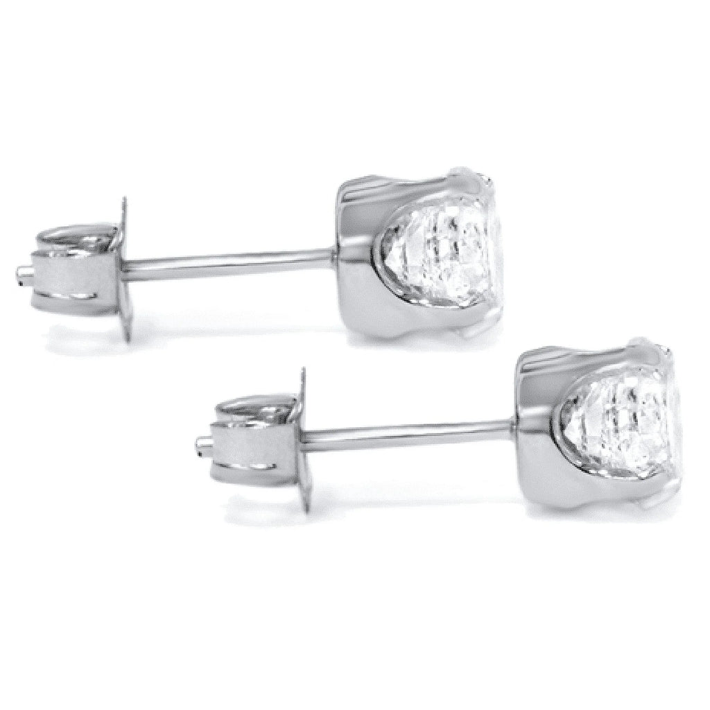 14K White Gold Diamond Stud Earrings D450