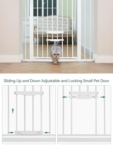 Black Extra Wide Metal Baby Gate with Cat Door V772