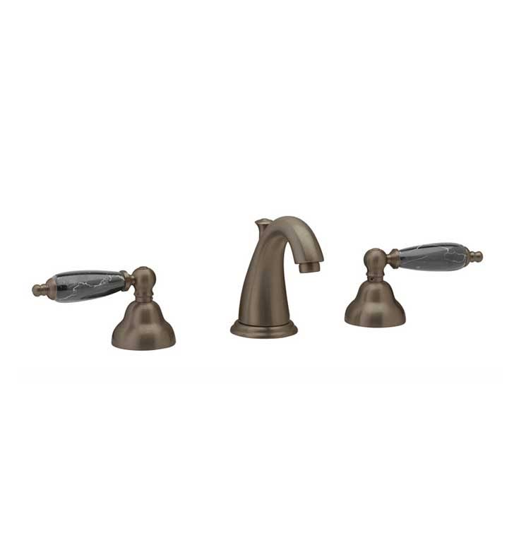 Polished Chrome Double Marble Lever Handle Widespread Bathroom Sink Faucet W7425