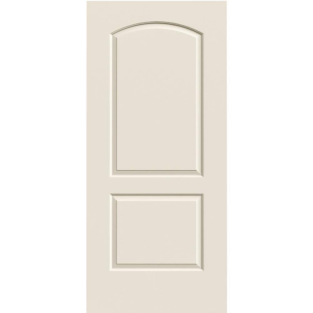 Primed 2-Panel Round Top Solid Core Molded Composite Slab Door 36-in x 80-in V82659