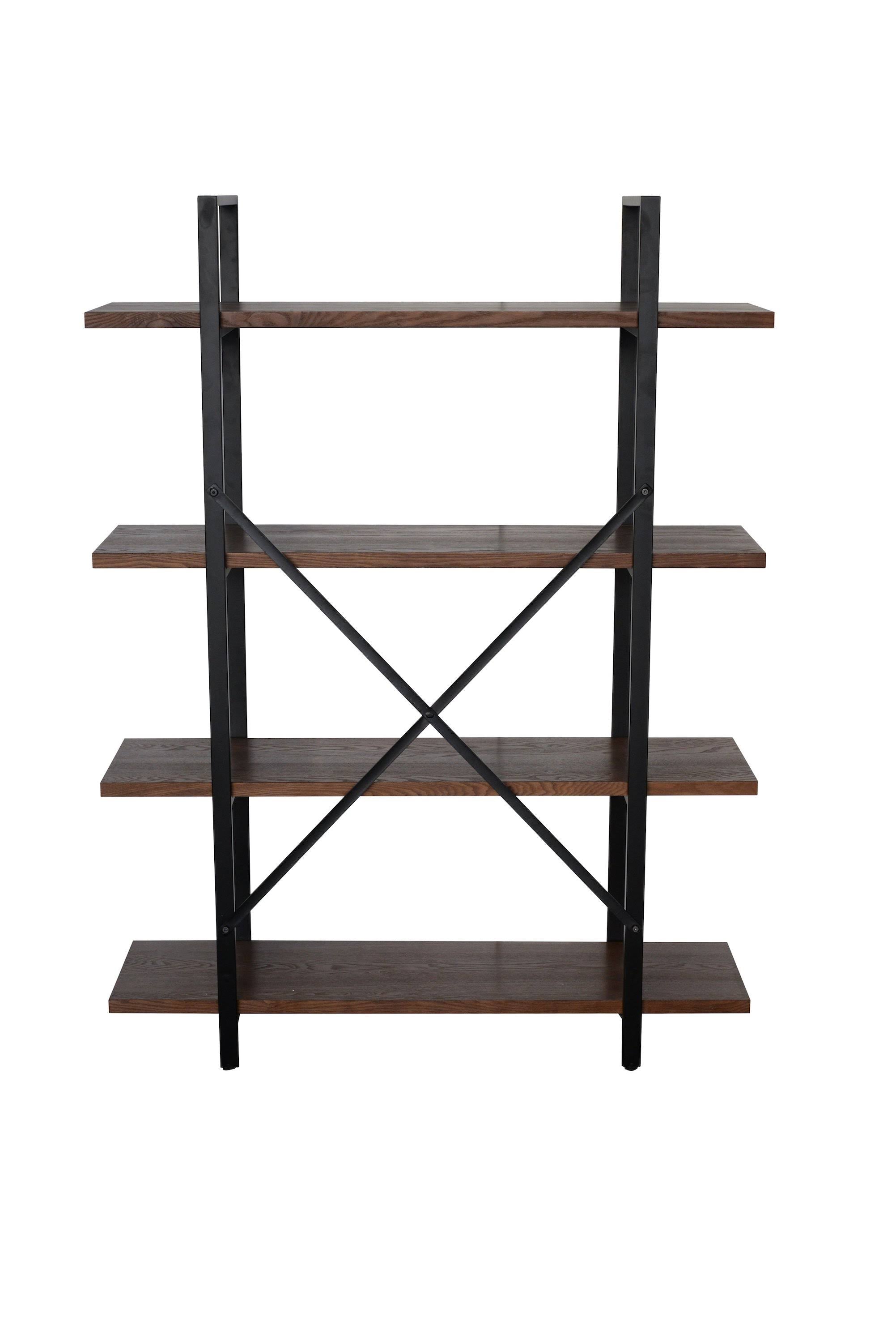 Walnut Brown 4 Shelf Etagere Bookcase Y778