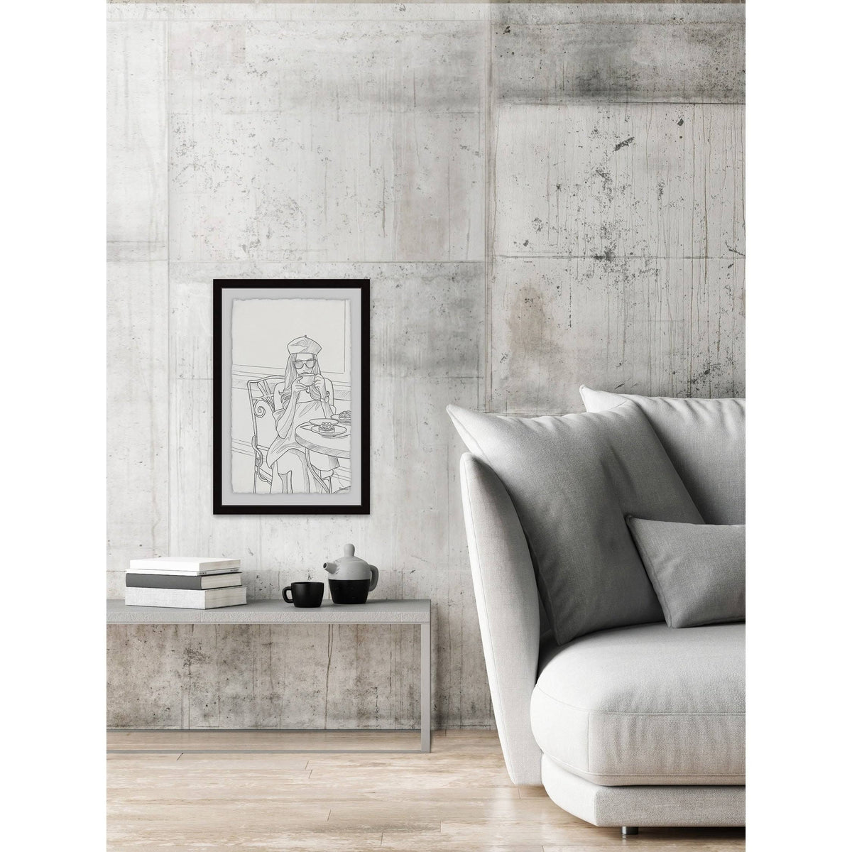 45x22 x 30x22 in Framed Giclee Black C8259