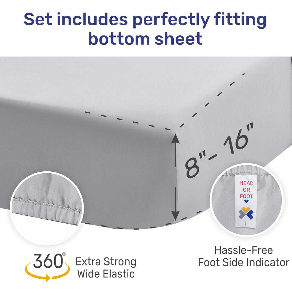 Ivory Split King 100% Cotton Sateen Sheets Set S39823
