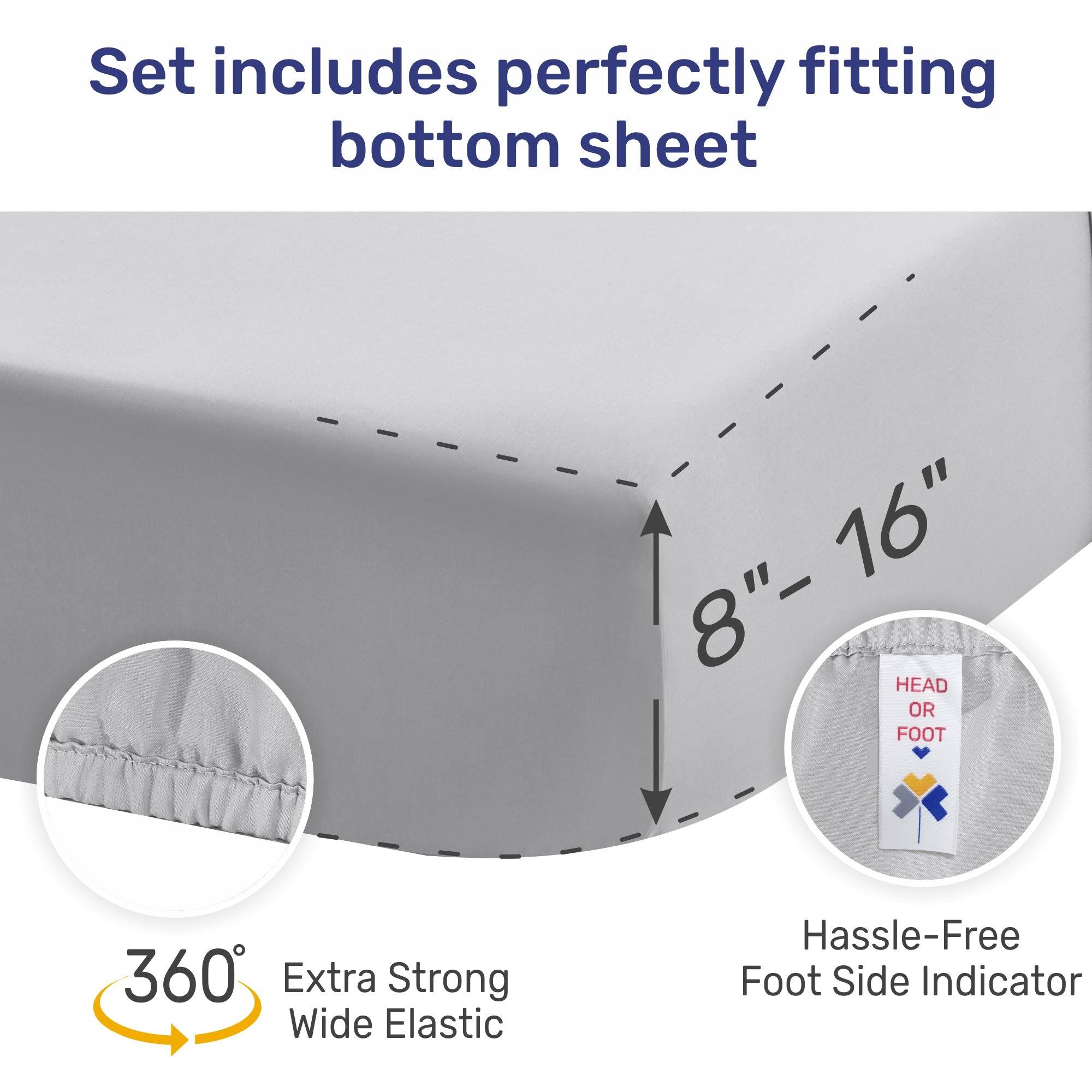 Ivory Split King 100% Cotton Sateen Sheets Set S39823