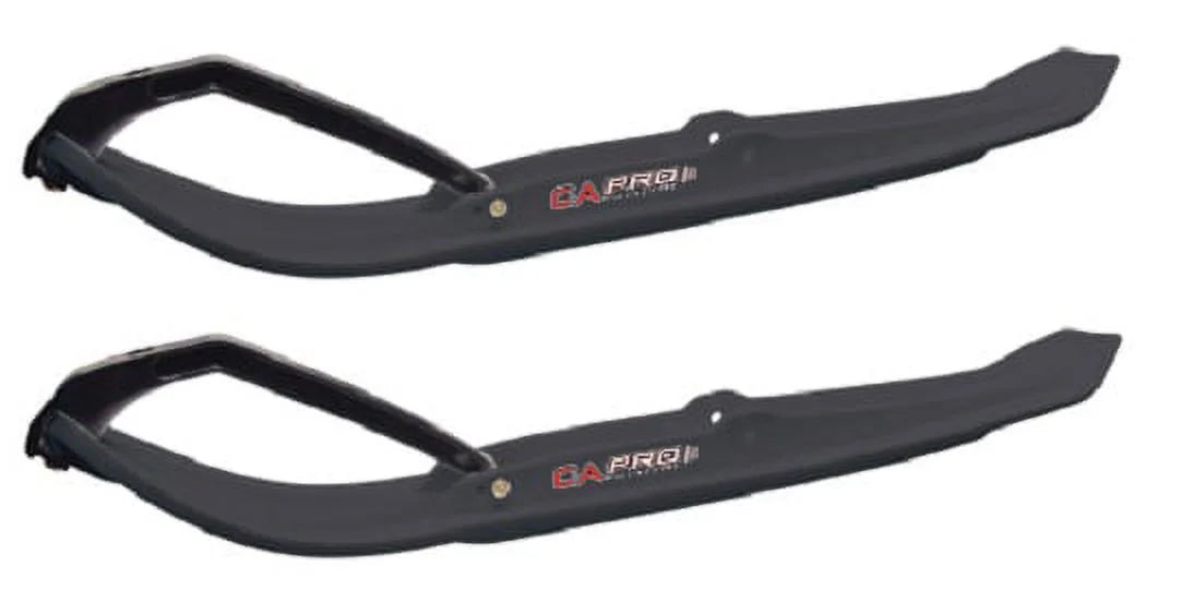 Black MTX Snowmobile Skis with 4" Round Bars Complete Kit C14930