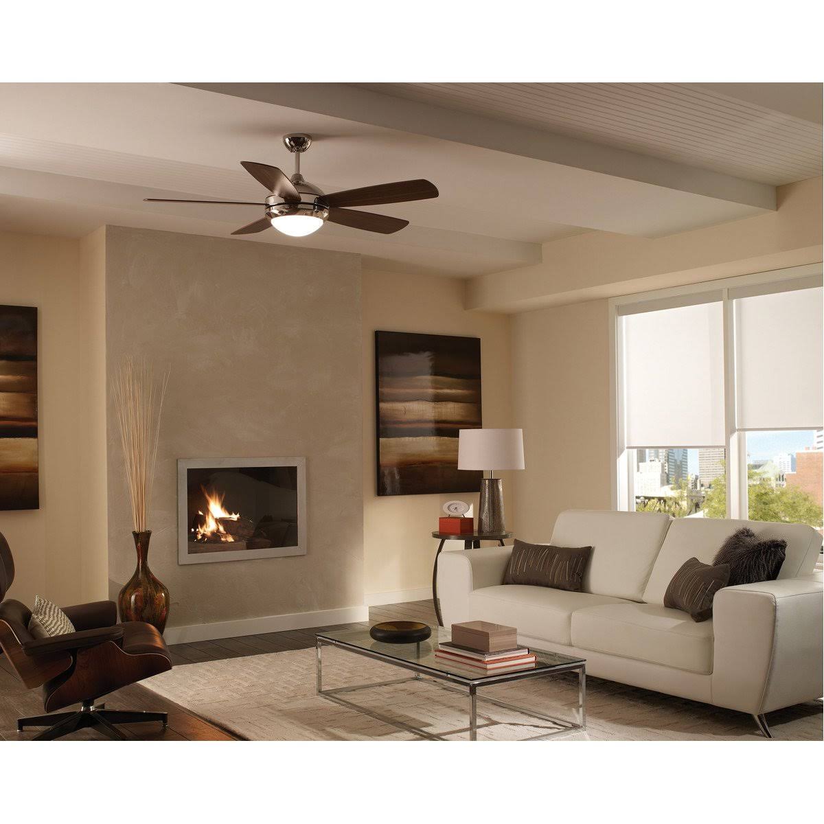Polished Nickel American Walnut 52x22 Ceiling Fan with Light T853421