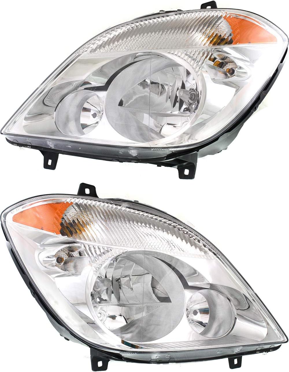 Headlight Set of 2 Halogen Clear Lens Chrome K414