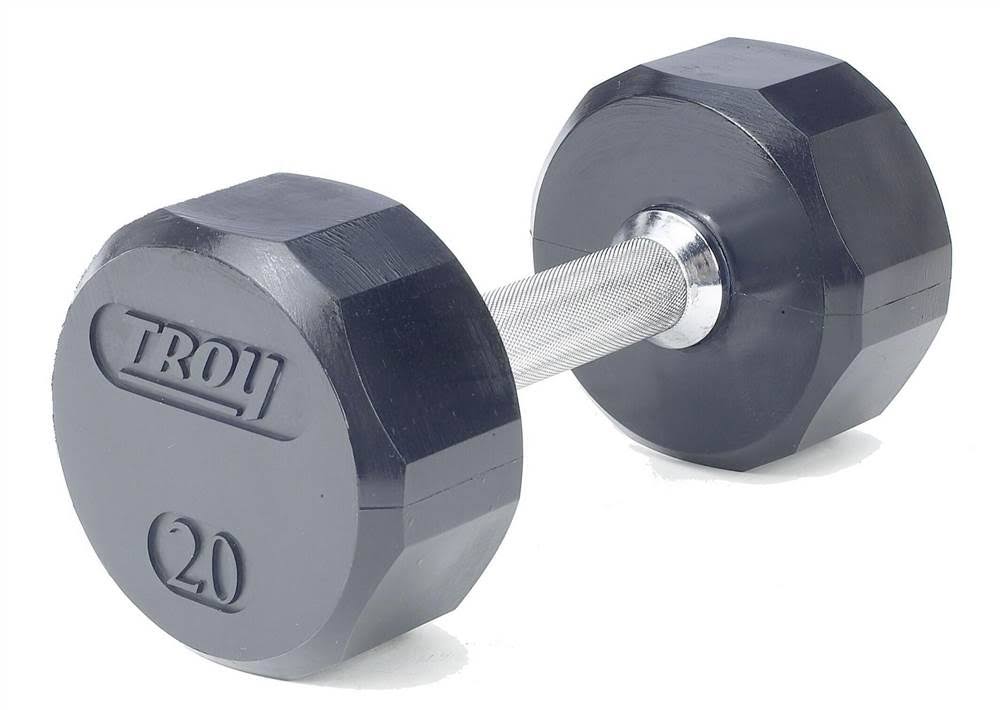 30lb 12-Sided Rubber Encased Dumbbell X592