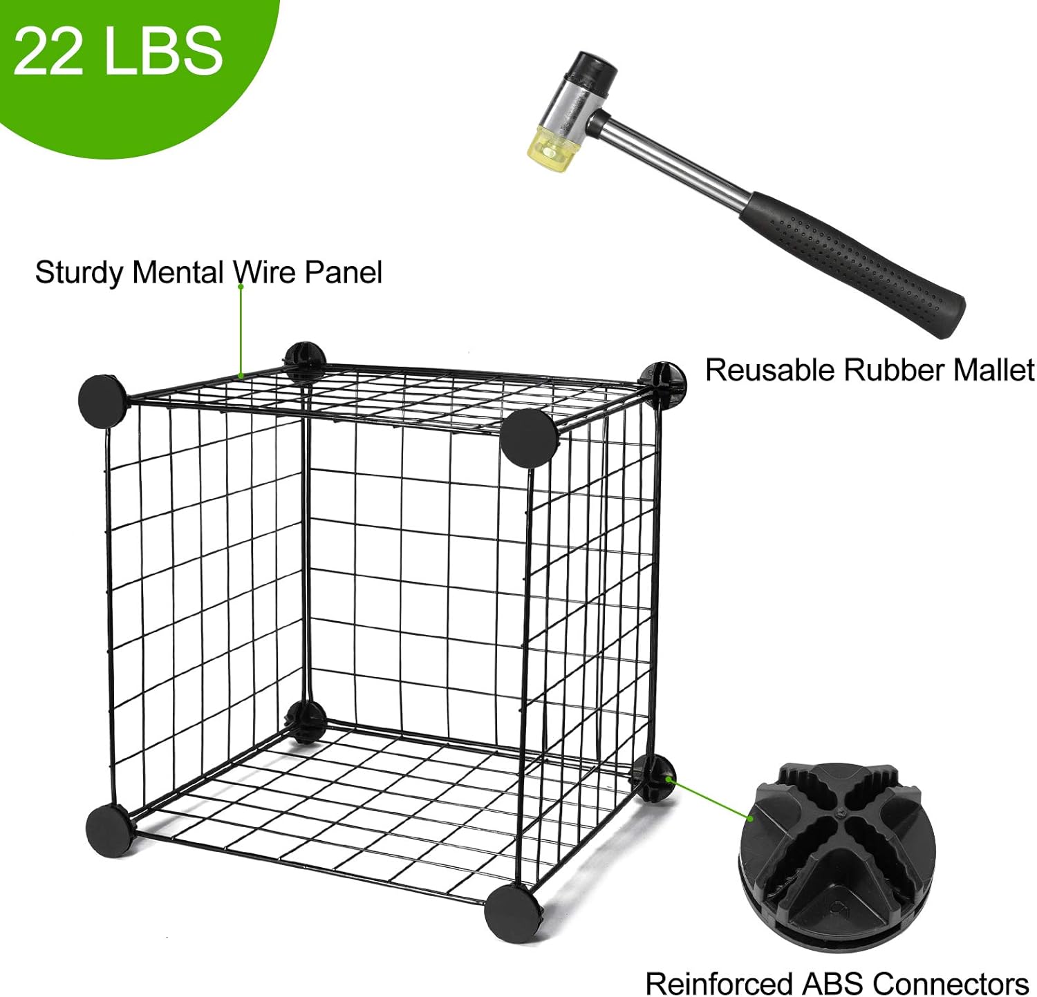 16-Cube Modular Wire Cube Storage Organizer, Black Q751