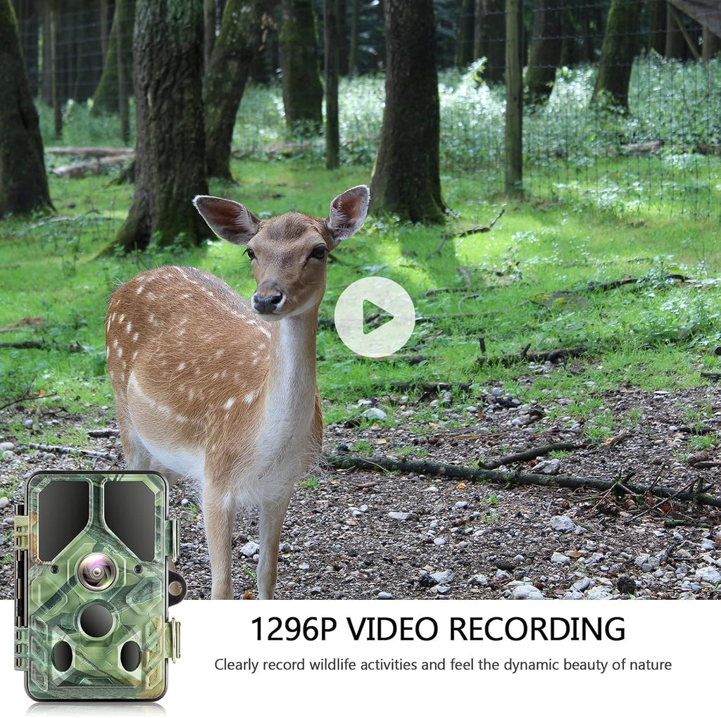WiFi Trail Camera with Night Vision 65FT Motion Activated IP66 Waterproof Hunting Camera Y3062