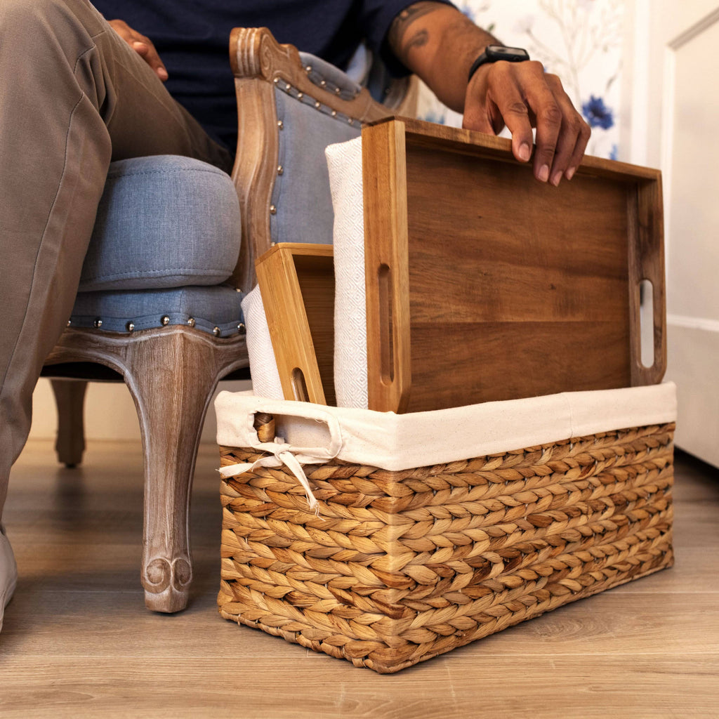 Set of 2 Lap Trays with Basket, Gray N7935